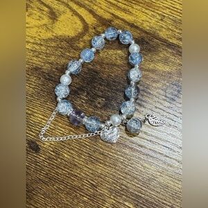 Elegant Blue and Silver Beaded Bracelet